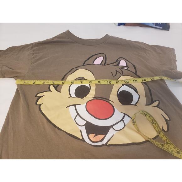 Disney Dale Chip 'n Dale Shirt Mens Small Brown Graphic Tee Big Face Cartoon - Picture 3 of 6